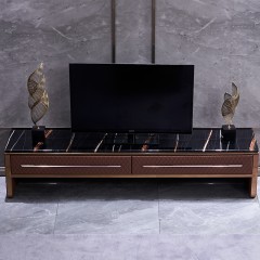 【精品】千匠一品轻奢后现代进口优质仿真皮+光滑柜面+实木框架客厅电视柜方管-M