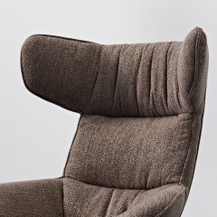 【精品】千匠一品意式极简风格进口白蜡木+实木多层板棉麻布休闲椅YS-5J36-J