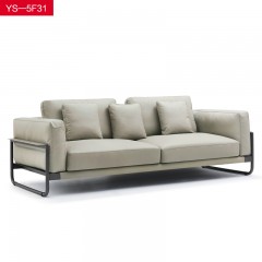 千匠一品 意式极简风格不锈钢金属框架进口仿真皮/优质布艺沙发双扶手三人位YS—5F31-X
