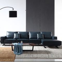 千匠一品现代风格进口青皮+金属底座客厅1+3+贵沙发组合F8810#-M