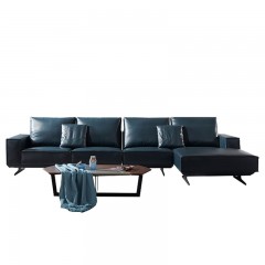 千匠一品现代风格进口青皮+金属底座客厅1+3+贵沙发组合F8810#-M