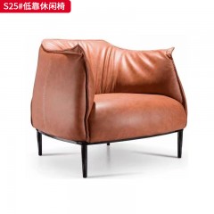 千匠一品 意式风格 头层青皮+高密度海绵+实木框架 时尚休闲椅 S25-L