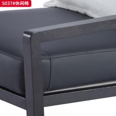 千匠一品 意式风格 头层青皮+落叶松框架+高密度海绵 时尚休闲椅 S037-L