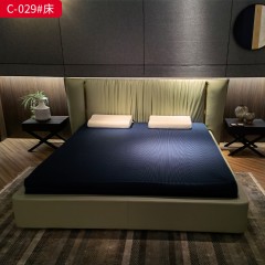 千匠一品 意式风格 接触面头层青皮+实木框架+高回弹海绵+钢木排骨架 时尚大气床 C-029-X