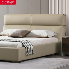 千匠一品 意式风格 接触面头层青皮+实木框架+高回弹海绵 时尚大气床 C-036-L