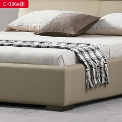 千匠一品 意式风格 接触面头层青皮+实木框架+高回弹海绵 时尚大气床 C-036-L