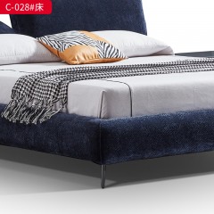 千匠一品 办公风格 接触面头层青皮+实木框架+高回弹海绵+静音实木铺板 时尚大气床 C-028-X