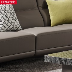千匠一品 意式风格 头层纳帕真皮+落叶松木框架+内五金加固+不锈钢五金脚 高档大气沙发 F126-X
