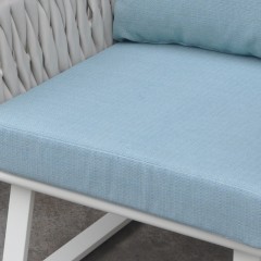 千匠一品户外优质铝合金+PE藤配套防水布垫子+塑木板休闲椅2+圆几（三件套）DBY168-M