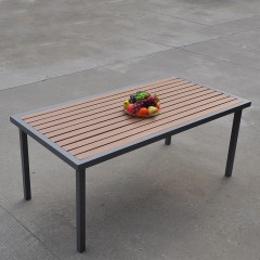 千匠一品户外优质铝合金框架+柚木餐桌CY-8690-M