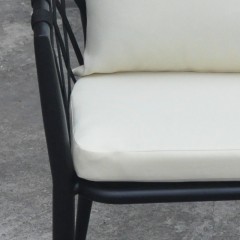 千匠一品户外优质铝合金编织带配套防水布垫子+钢化玻璃1圆几+2椅子D235-M