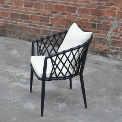 千匠一品户外优质铝合金编织带配套防水布垫子+钢化玻璃1圆几+2椅子D235-M
