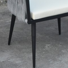 千匠一品户外优质铝合金编织带配套防水布垫子+钢化玻璃1桌+2椅子三件套D239-M