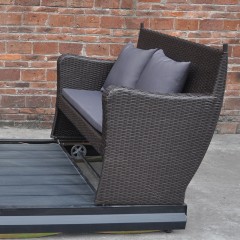 千匠一品户外优质铝合金+PE藤配套防水布垫子摇椅YL-2930-M