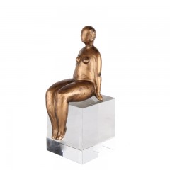 千匠一品 现代简约式铸铁黄古铜色雕塑摆件H0248H/H0249H-L