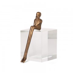 千匠一品 现代简约式铸铁黄古铜色雕塑摆件H0256H/H0257H/H0258H-L