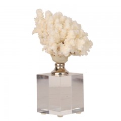 千匠一品 现代简约式白色珊瑚-水晶装饰摆件H0314/H0316-L