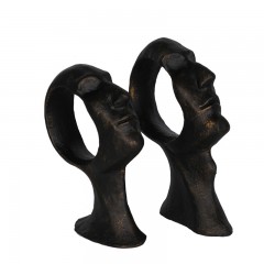 千匠一品 现代简约式黑古铜色铸铁（女）雕塑摆件H0562L/H0562S-L