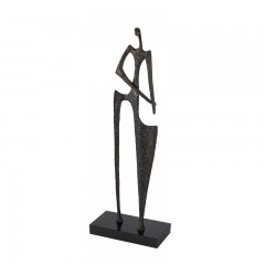 千匠一品 现代简约式铁艺黑古铜色-黑色大理石雕塑装饰摆件ZT10014-L