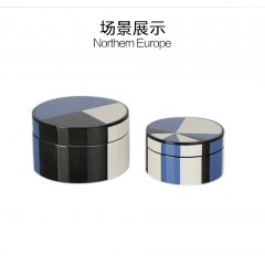 千匠一品 现代简约木质钢琴烤漆圆形首饰盒摆件DX190050  DX190051-X