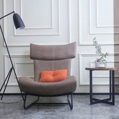 千匠一品 北欧极简风格优质桉木实木科技布沙发单人位沙发9006-X
