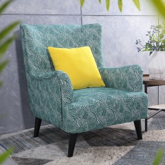 千匠一品 北欧极简风格优质白蜡木实木进口麻纺布沙发单人位沙发9017-X