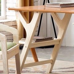 △千匠一品 北欧式原木风格精选进口白橡木实木框架+优选红橡木书桌A01#-L