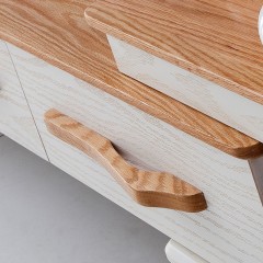 △千匠一品 北欧式原木风格精选进口白橡木实木框架+优选红橡木柜面电视柜A02#-L