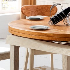 △千匠一品 北欧式原木风格精选进口白橡木实木框架+优选红橡木桌面功能餐桌A03#-L