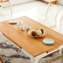 △千匠一品 北欧式原木风格精选进口白橡木实木框架+健康环保油漆长餐桌A06#-L