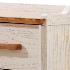 △千匠一品 北欧式原木风格精选进口白橡木实木框架+优选红橡木实木拉手床头柜A01#-L