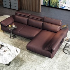 千匠一品 意式极简风格松木实木框架优质纳帕皮沙发3+贵沙发组合SYF026-X