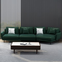 千匠一品 意式极简风格松木实木框架优质头层黄牛皮沙发3+转角位沙发组合SYF633-X