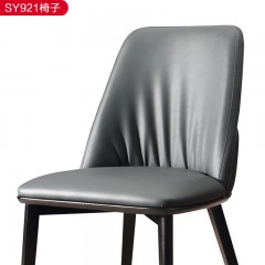 千匠一品意式极简优质白蜡实木+仿真皮椅子-SY921-J