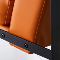 【精品】千匠一品 意式轻奢风格简约优质超纤皮+喷砂碳钢架休闲椅822-y