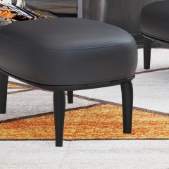 △【精品】千匠一品 现代极简简约轻奢风格精选进口白蜡实木+高回弹海绵+优质超纤皮休闲椅+脚踏GD-918-Y