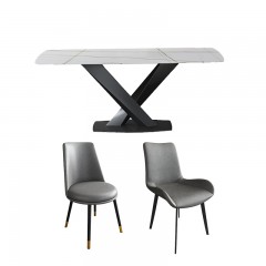 △【精品】千匠一品 意式风格简约精选进口岩板桌面+A3碳素钢框架餐桌YS2--CZ6008-Y
