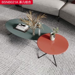 △千匠一品 意式风格E1级高密度板材+碳素钢茶几组合-BSNB021A-S
