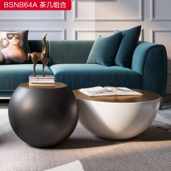 千匠一品 意式风格钢化玻璃+ABS+喷漆茶几组合-BSNB64A-S