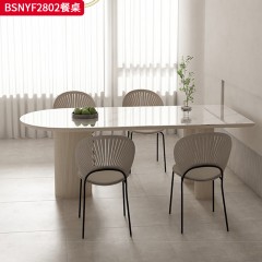 千匠一品 意式风格 E1板材烤漆+全托烤漆底板+岩板 高档大气餐桌 BSNYF2802-X