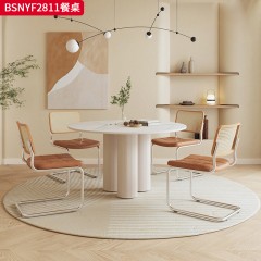 千匠一品 意式风格 E1板材烤漆+岩板 高档时尚餐桌 BSNYF2811-X