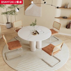 千匠一品 意式风格 E1板材烤漆+岩板 高档时尚餐桌 BSNYF2811-X
