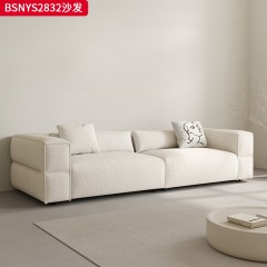 千匠一品 意式风格 羊羔绒+乳胶海绵座包+实木框架 时尚大气沙发 BSNYS2832-X