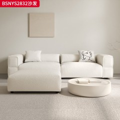 千匠一品 意式风格 羊羔绒+乳胶海绵座包+实木框架 时尚大气沙发 BSNYS2832-X