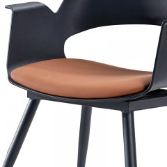 千匠一品 现代简约风格优选塑料外壳+西皮软包+高密度海绵填充休闲椅JT-1847#-L