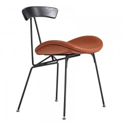 千匠一品 现代简约风格精选优质西皮+高密度海绵填充+铁艺框架休闲椅JT-2008#-L