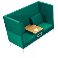 千匠一品  现代简约风格优选绒布面料+高密度海绵填充+排插设计多功能性休闲沙发（高隔）S-1012#-L