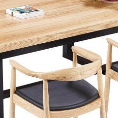千匠一品 北欧风格精选优质白蜡木实木框架+高密度海绵填充+优选西皮坐垫休闲椅JT-398#-L