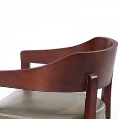 千匠一品 北欧风格优选胡桃色实木架+优质油蜡西皮饰面+高密度海绵填充休闲椅JT-705-L