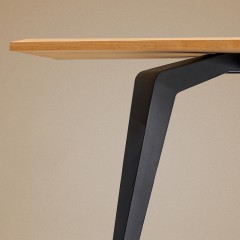 千匠一品 现代简约风格优选多层实木板面+黑色涂喷铁脚休闲长桌Z-230#-L